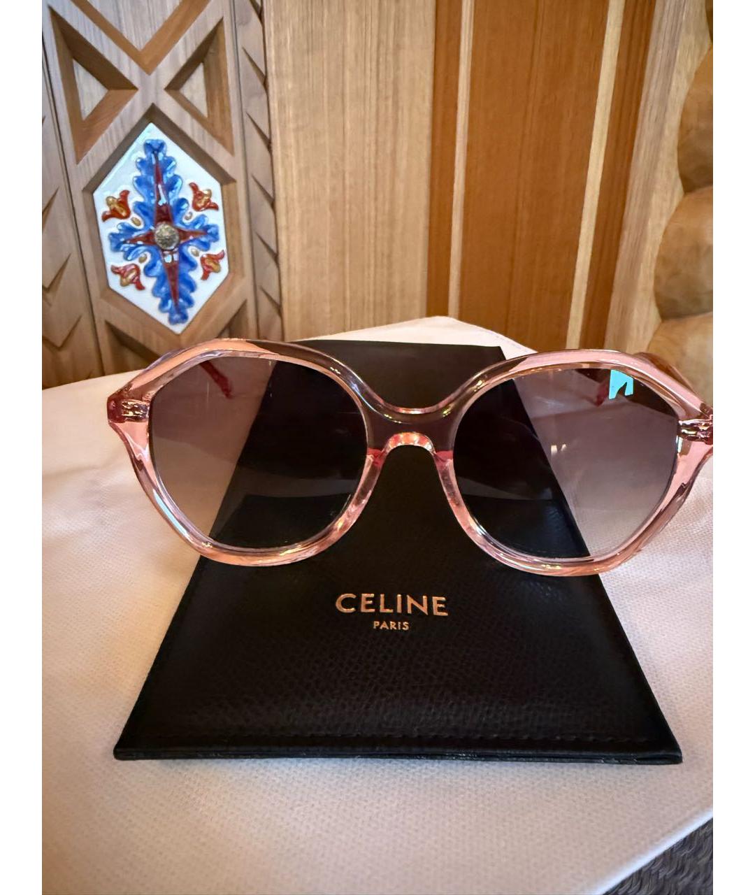 CELINE Розовые пластиковые солнцезащитные очки, фото 4