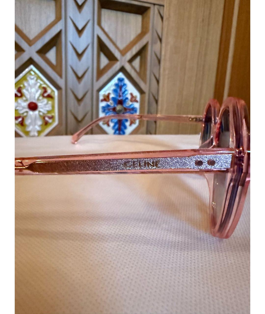 CELINE Розовые пластиковые солнцезащитные очки, фото 5