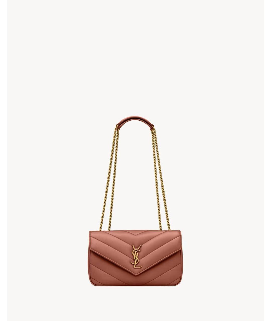 SAINT LAURENT Коричневая кожаная сумка через плечо, фото 5