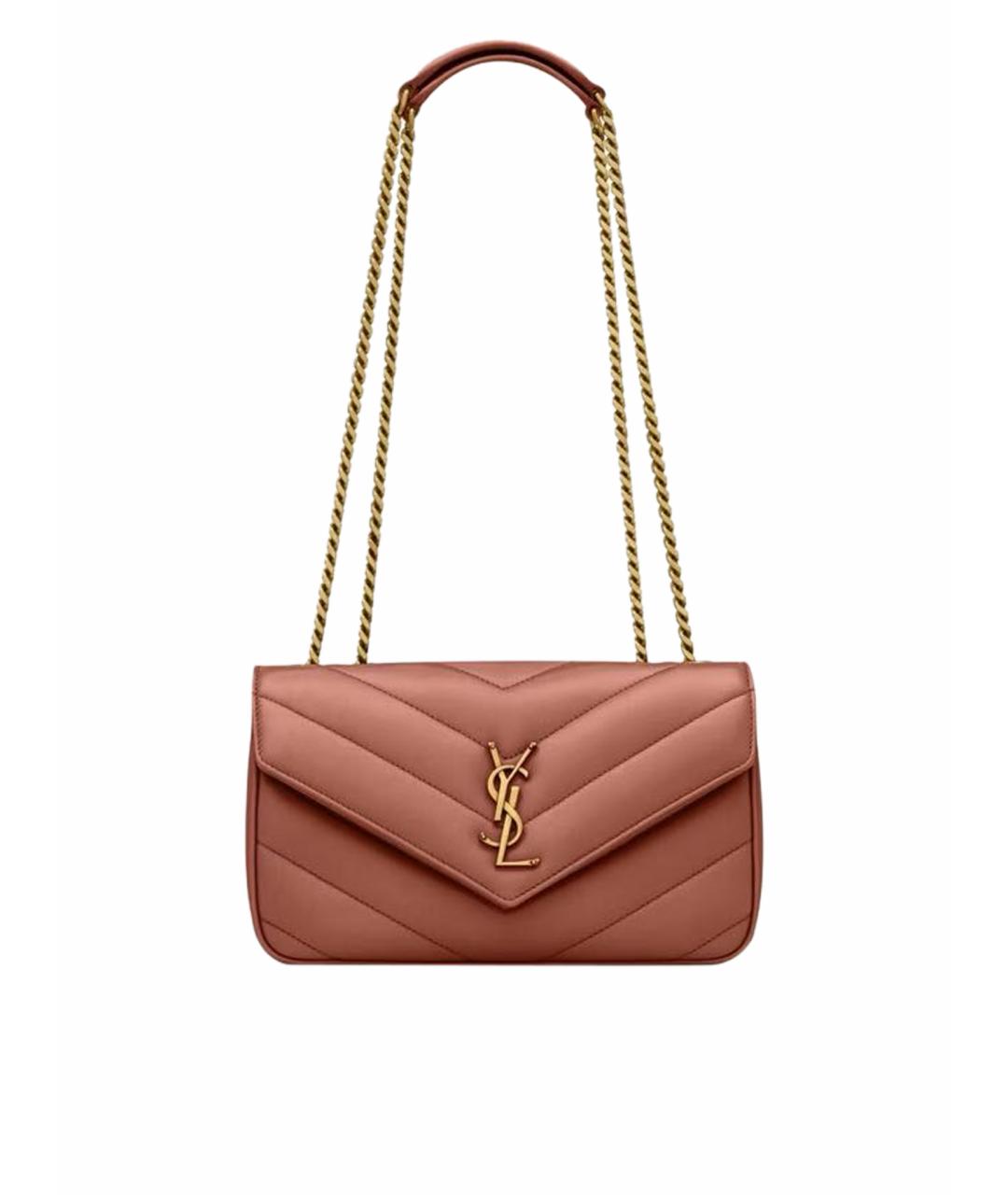 SAINT LAURENT Коричневая кожаная сумка через плечо, фото 1