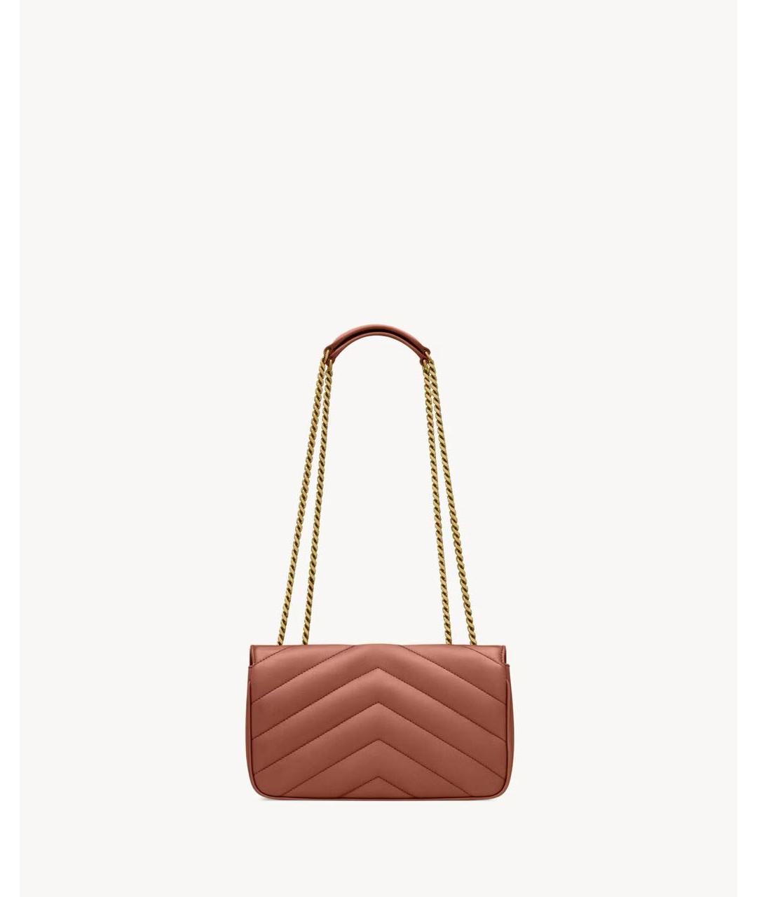 SAINT LAURENT Коричневая кожаная сумка через плечо, фото 3