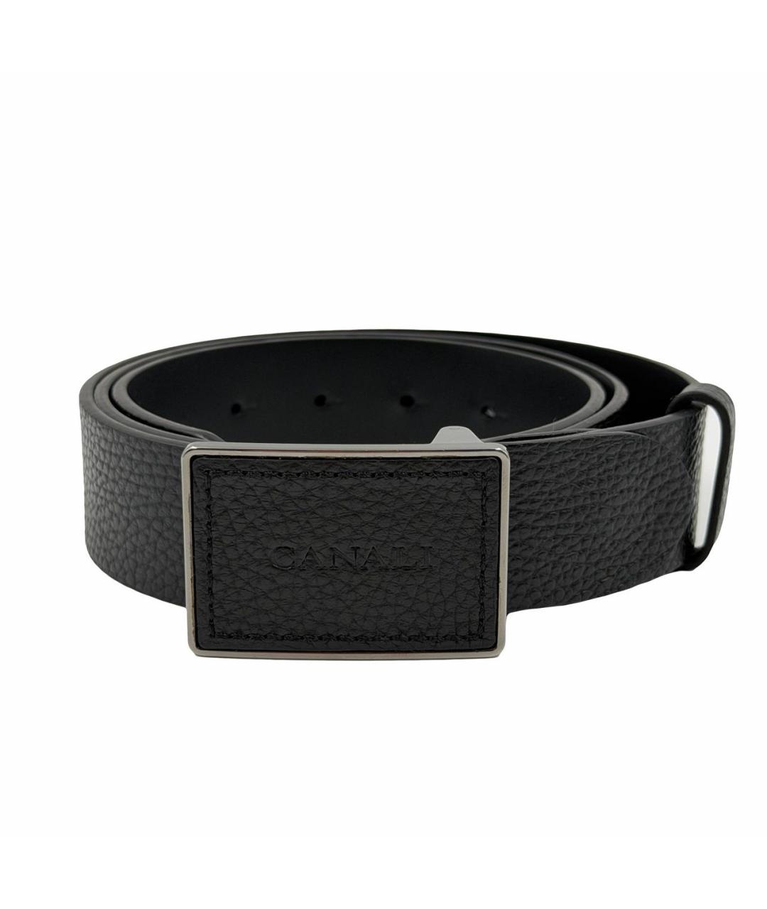 CANALI Черный кожаный ремень, фото 1