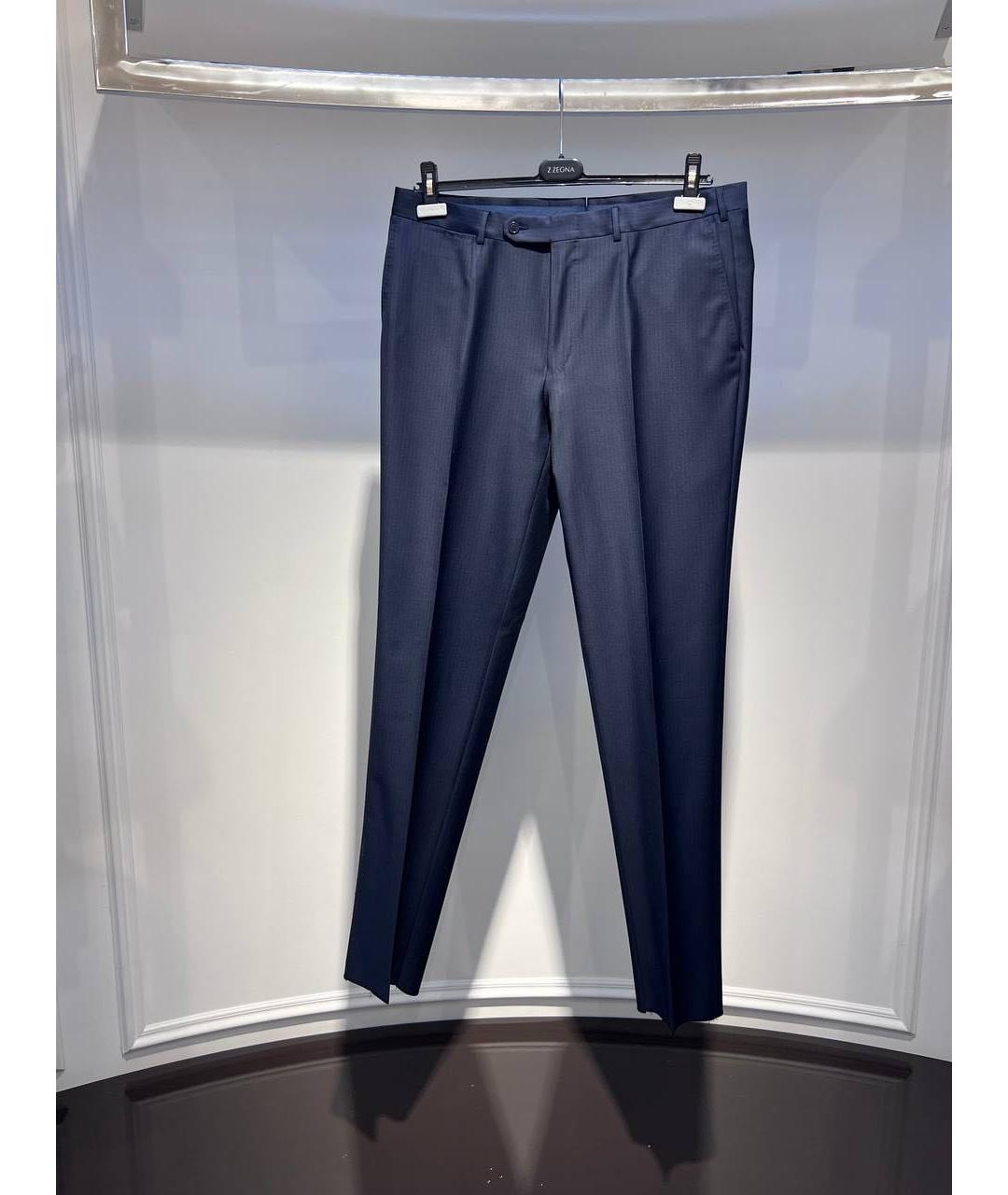 ZZEGNA Черные шерстяные классические брюки, фото 4