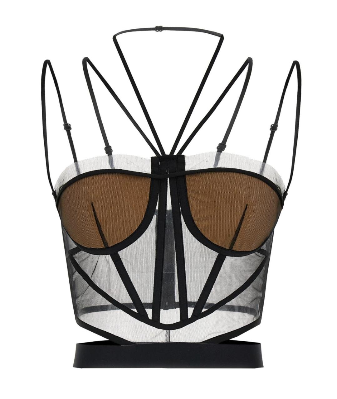 NENSI DOJAKA Черный полиамидовый корсет, фото 1