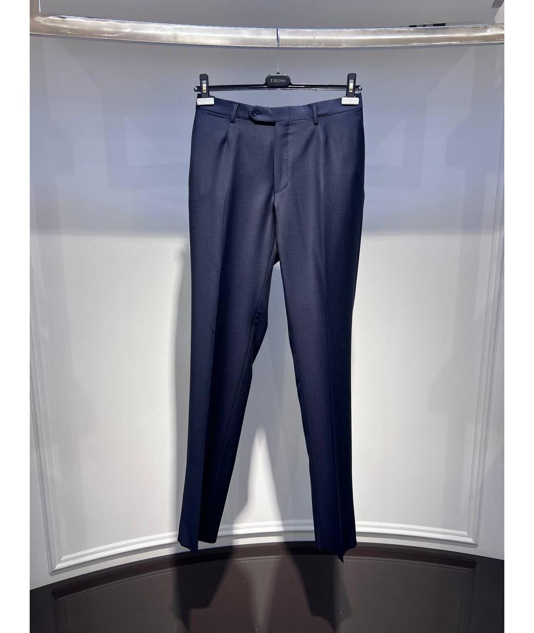 ZZEGNA Черные шерстяные классические брюки, фото 4