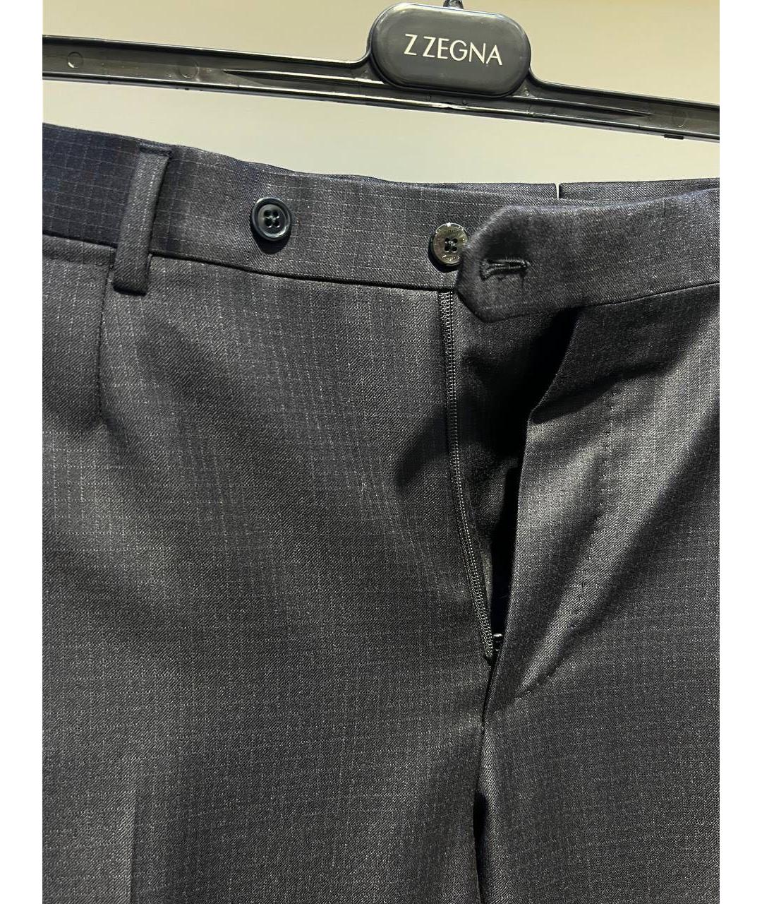 ZZEGNA Черные шерстяные классические брюки, фото 3