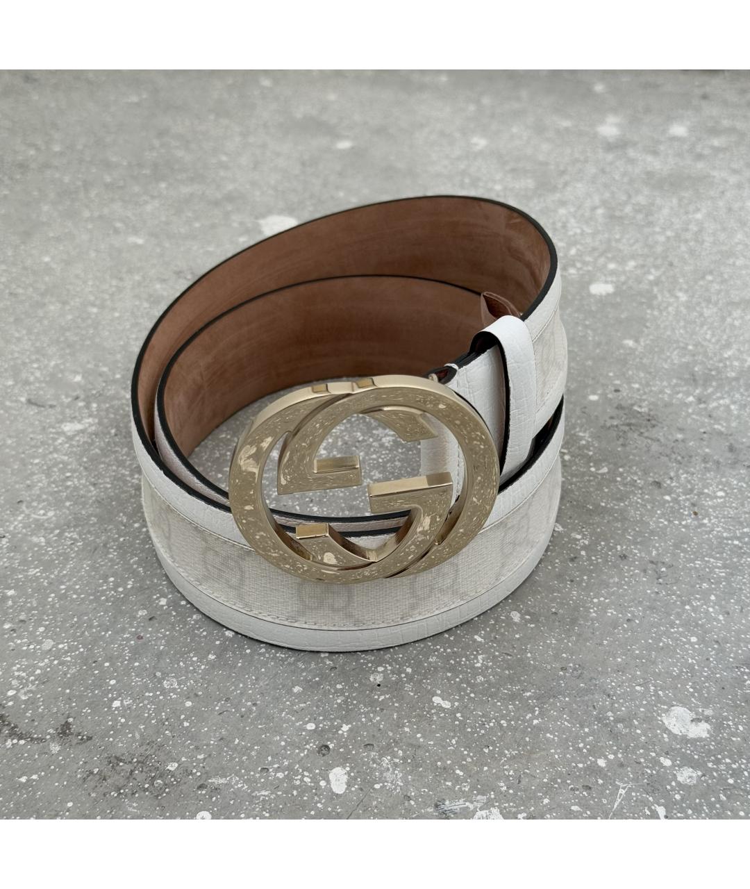 GUCCI Белый кожаный ремень, фото 8