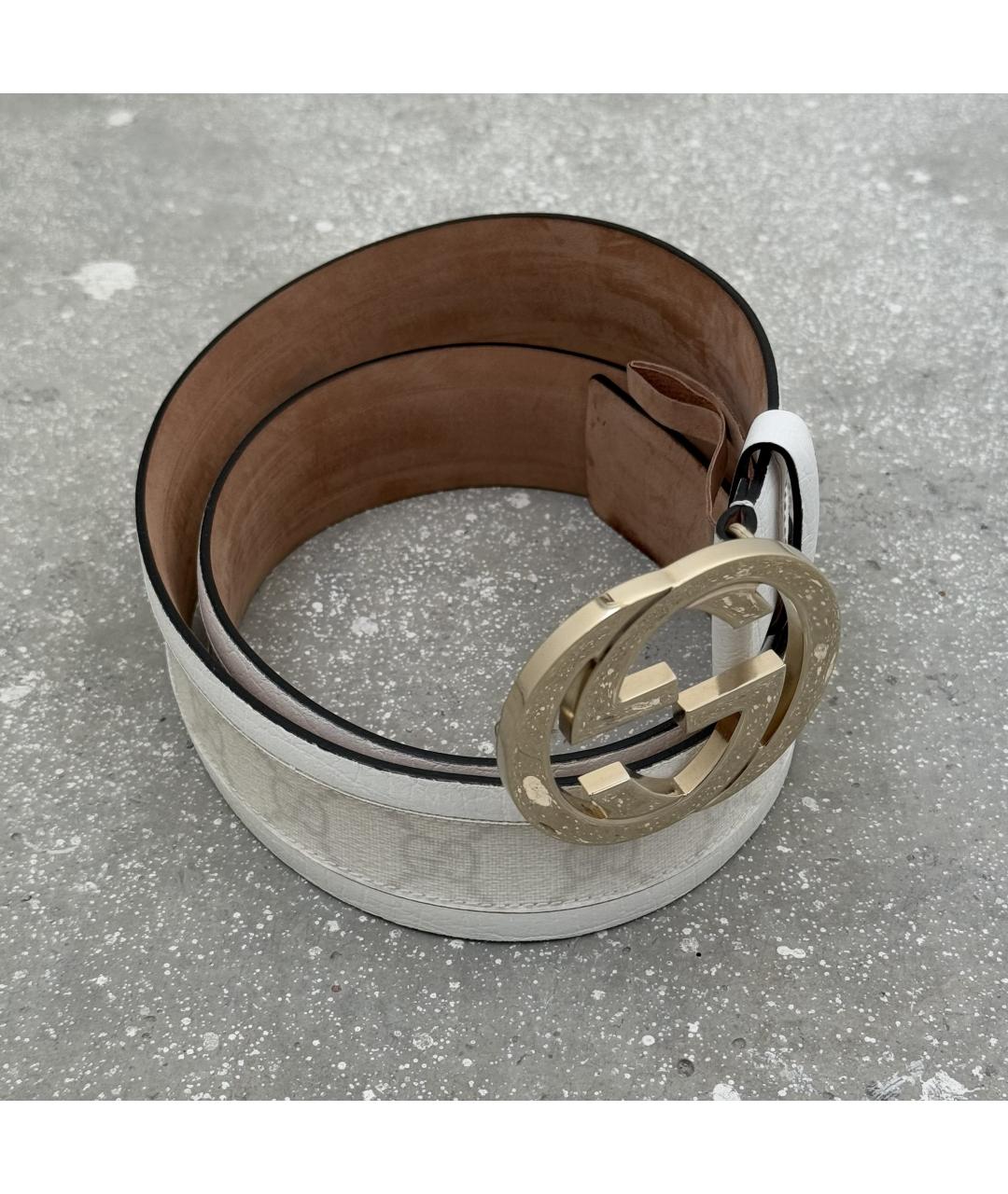 GUCCI Белый кожаный ремень, фото 3