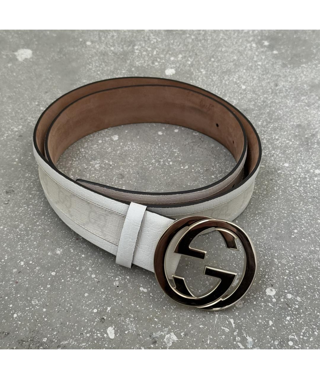 GUCCI Белый кожаный ремень, фото 2