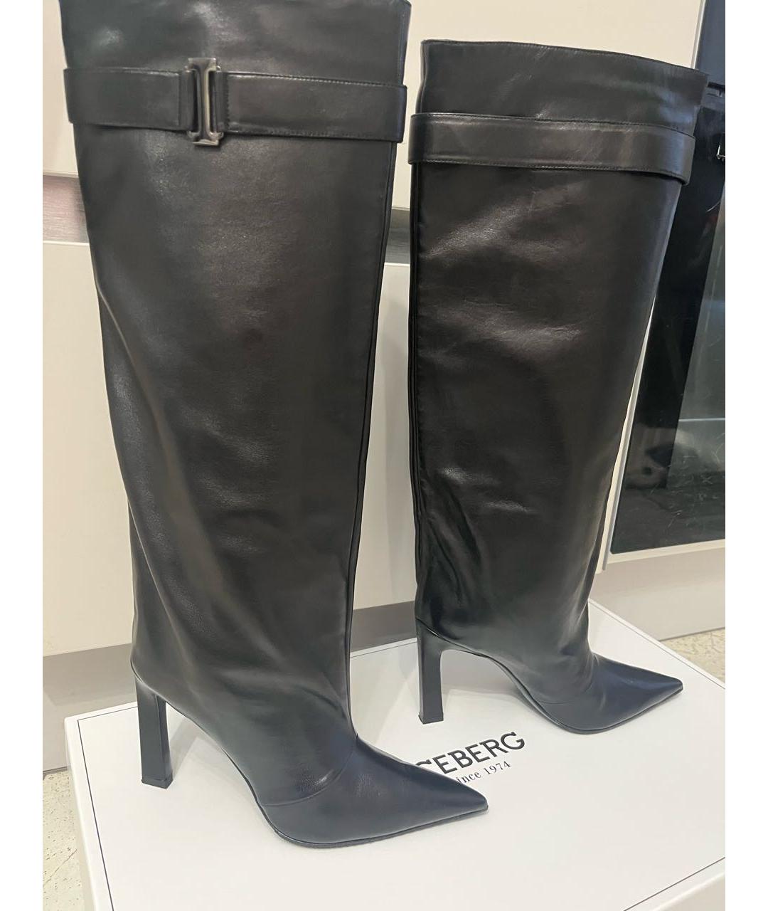 ICEBERG Черные кожаные сапоги, фото 2