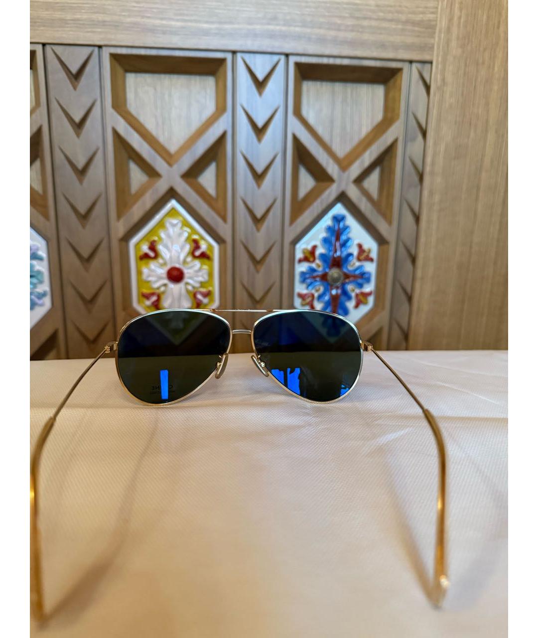 CELINE Коричневые металлические солнцезащитные очки, фото 8