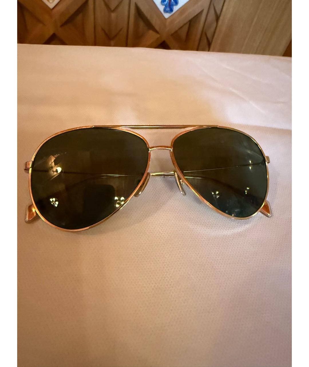 CELINE Коричневые металлические солнцезащитные очки, фото 7