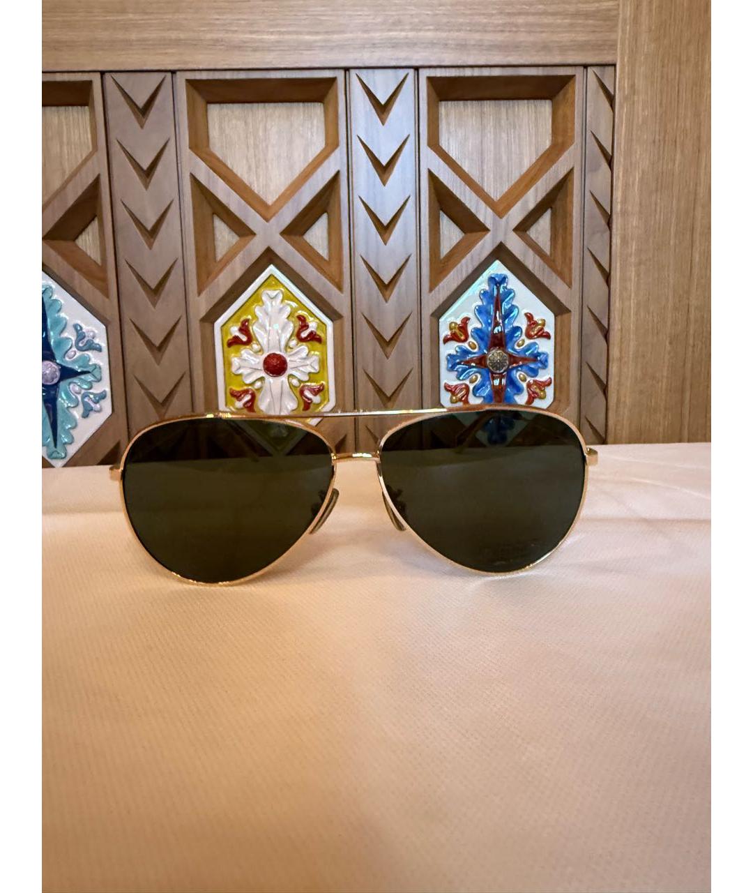 CELINE Коричневые металлические солнцезащитные очки, фото 2