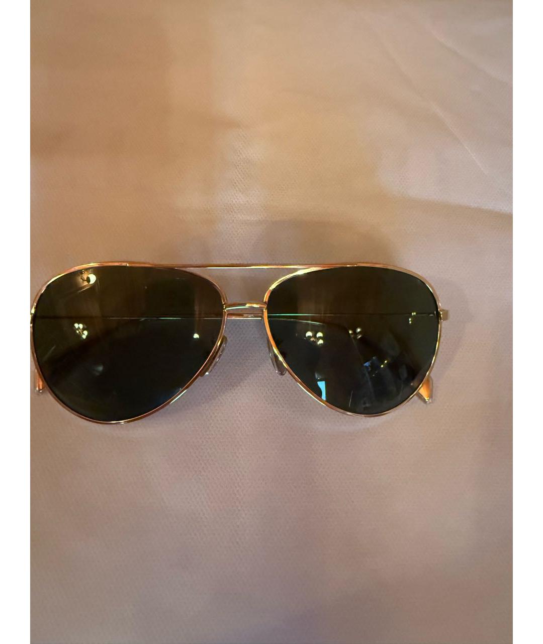 CELINE Коричневые металлические солнцезащитные очки, фото 6
