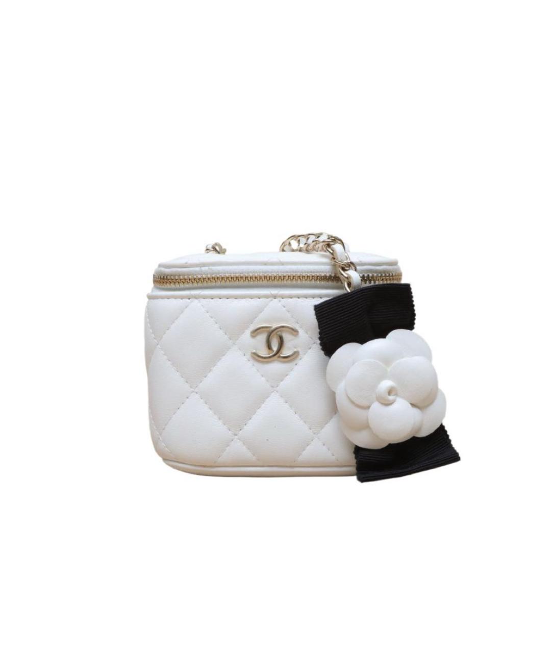 CHANEL Белая кожаная сумка через плечо, фото 6