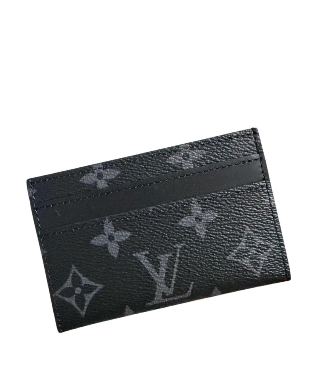 LOUIS VUITTON Антрацитовый кардхолдер из искусственной кожи, фото 1