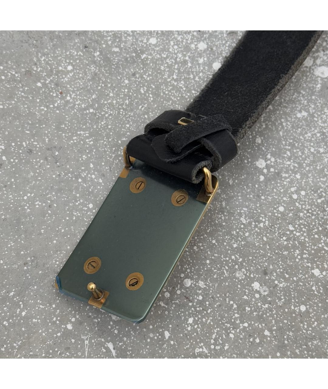 DOLCE&GABBANA Черный кожаный ремень, фото 3