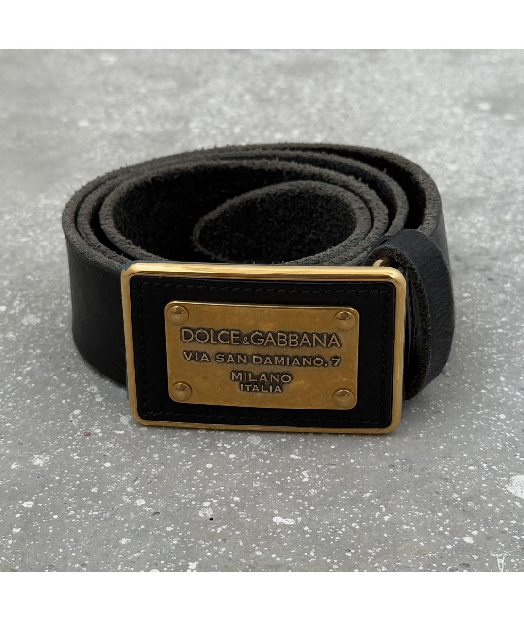 DOLCE&GABBANA Черный кожаный ремень, фото 6