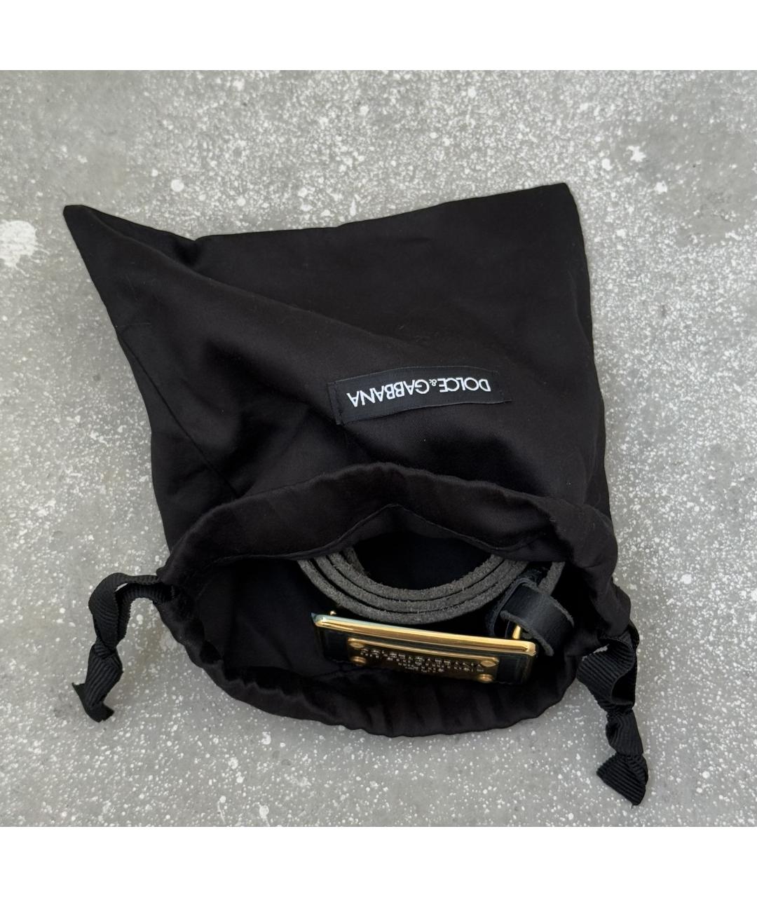 DOLCE&GABBANA Черный кожаный ремень, фото 5