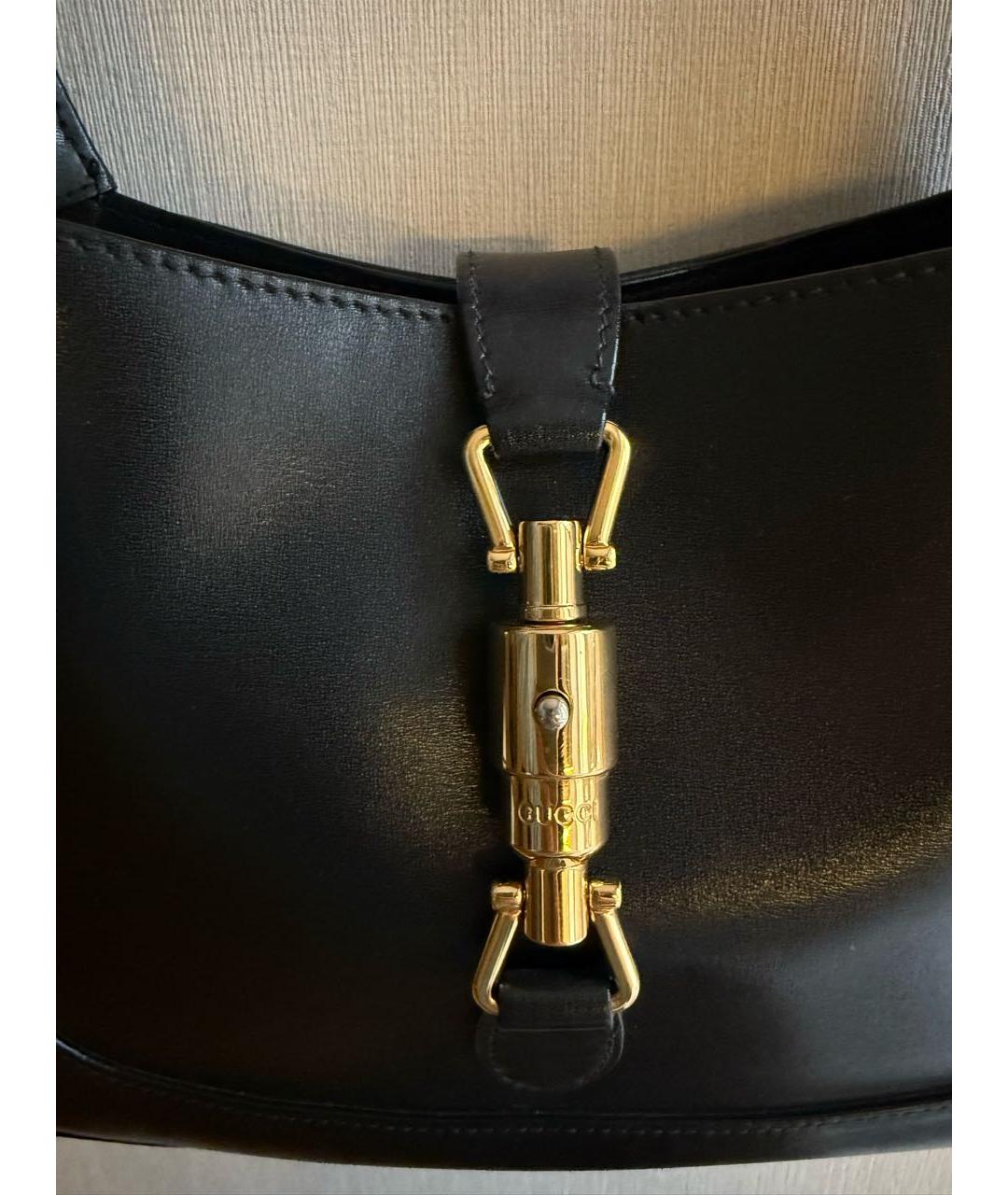 GUCCI Черная кожаная сумка с короткими ручками, фото 4