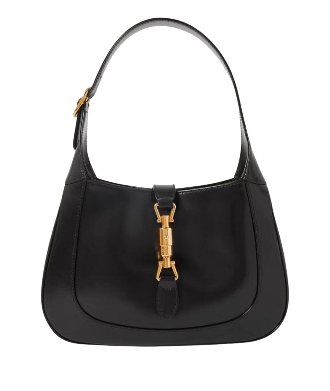 GUCCI Черная кожаная сумка с короткими ручками, фото 1