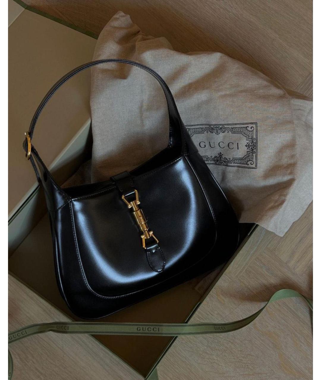 GUCCI Черная кожаная сумка с короткими ручками, фото 2