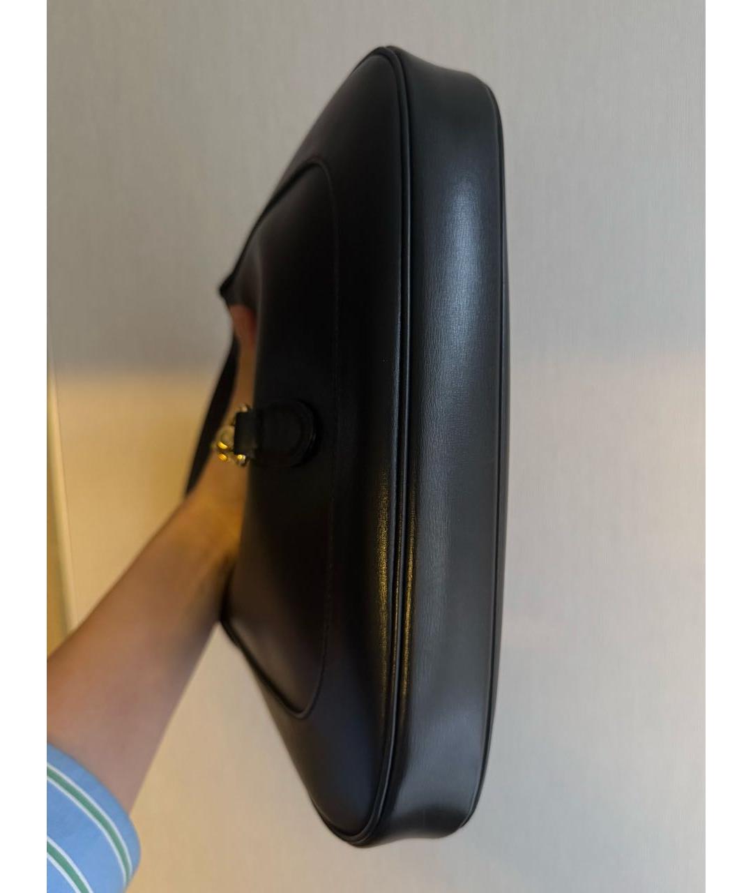 GUCCI Черная кожаная сумка с короткими ручками, фото 5