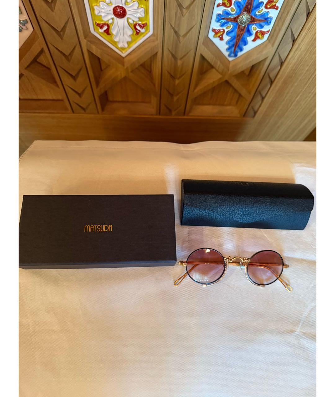 MATSUDA Розовые металлические солнцезащитные очки, фото 5