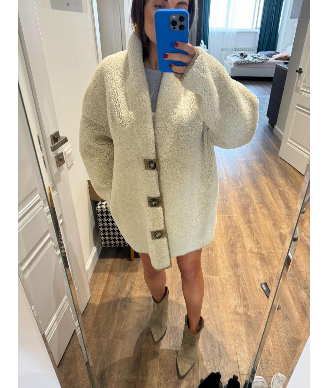 ISABEL MARANT Бежевая замшевая дубленка, фото 4