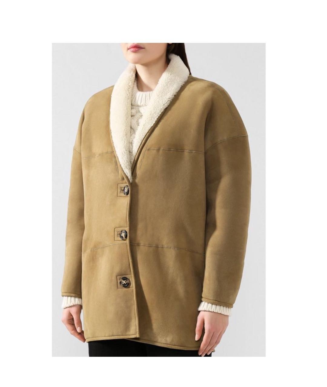 ISABEL MARANT Бежевая замшевая дубленка, фото 7