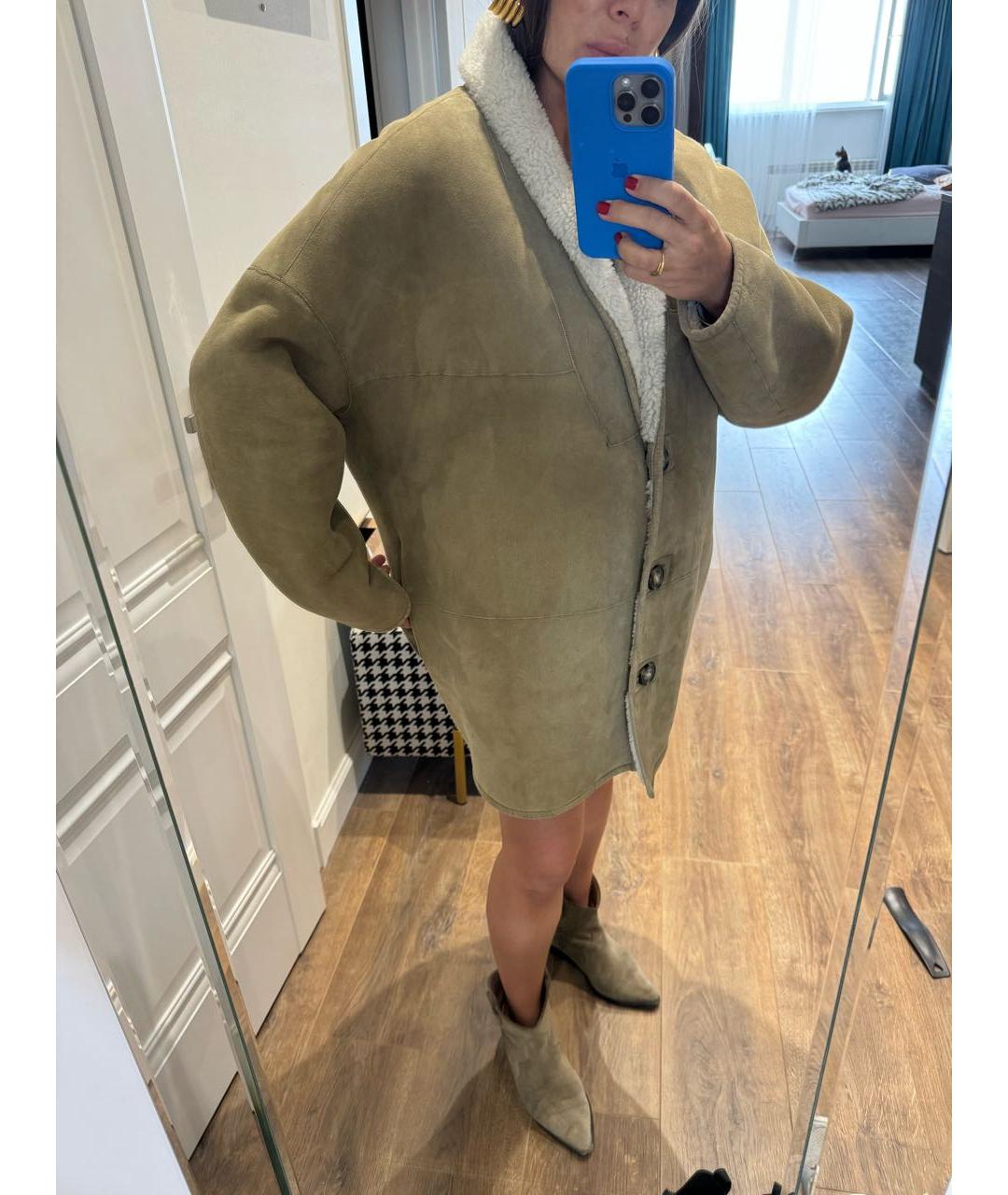 ISABEL MARANT Бежевая замшевая дубленка, фото 2