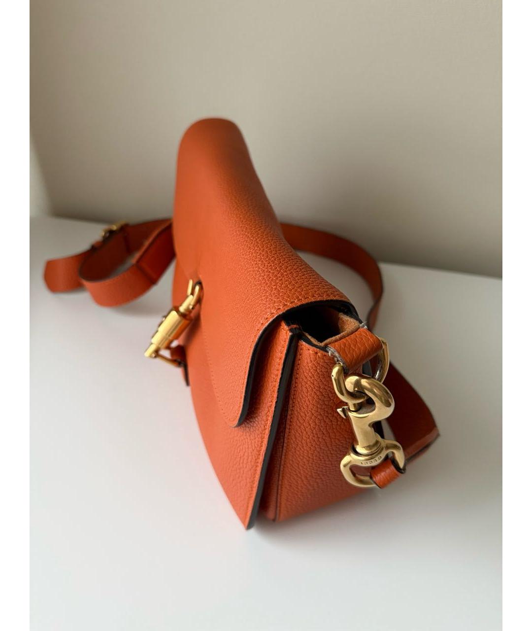 GUCCI Оранжевая кожаная сумка через плечо, фото 2