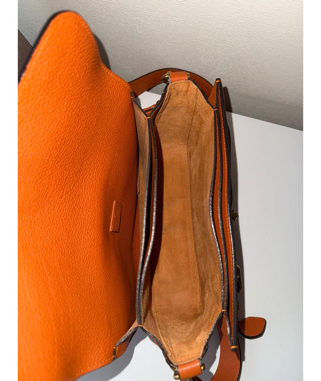 GUCCI Оранжевая кожаная сумка через плечо, фото 4