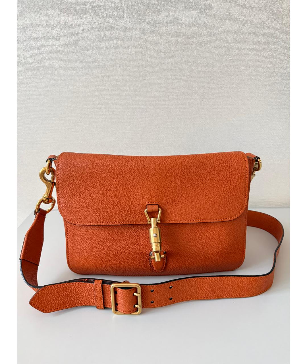 GUCCI Оранжевая кожаная сумка через плечо, фото 9