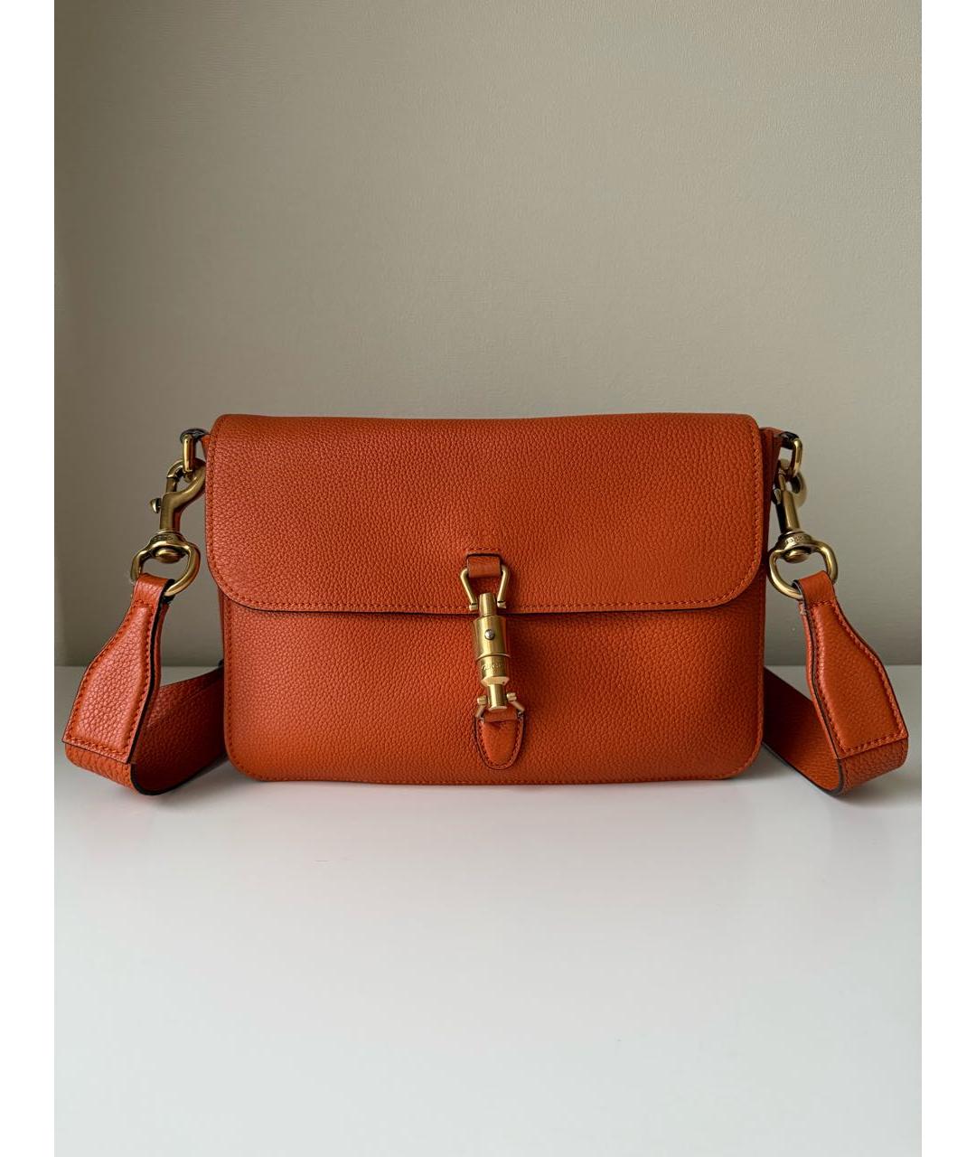 GUCCI Оранжевая кожаная сумка через плечо, фото 9