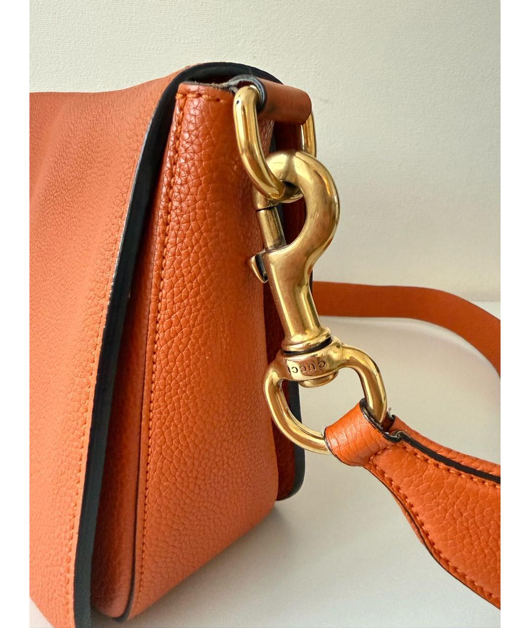 GUCCI Оранжевая кожаная сумка через плечо, фото 8