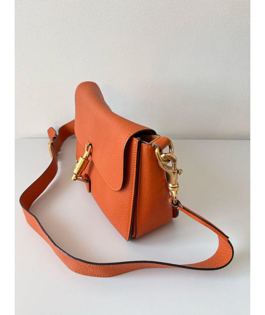 GUCCI Оранжевая кожаная сумка через плечо, фото 3