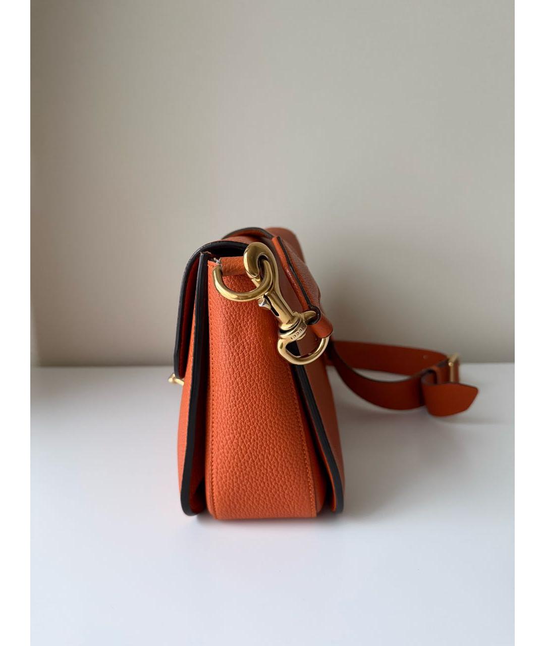 GUCCI Оранжевая кожаная сумка через плечо, фото 7