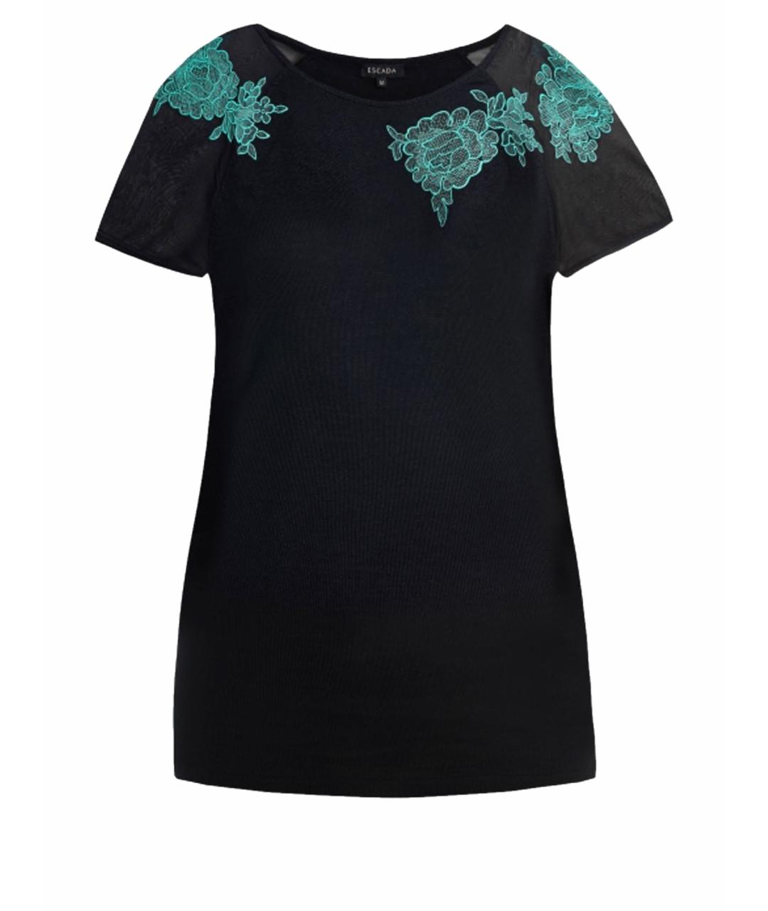 ESCADA Черная шерстяная футболка, фото 1