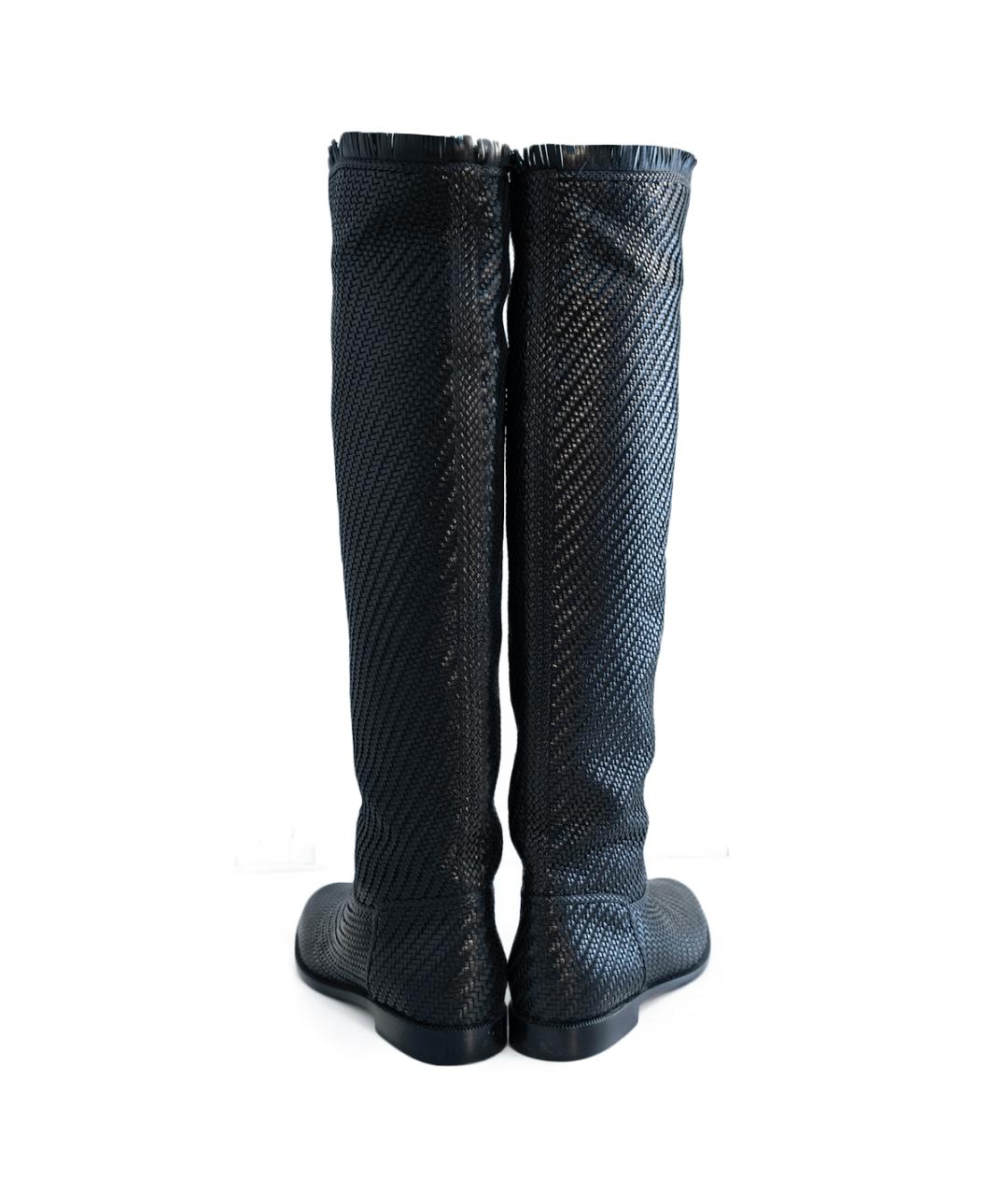 CHRISTIAN DIOR Черные кожаные сапоги, фото 5