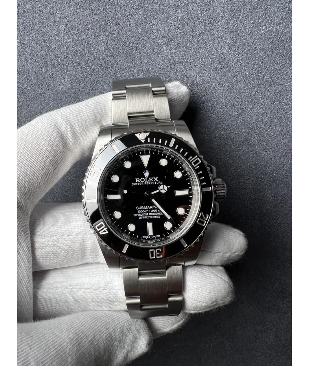 ROLEX Черные металлические часы, фото 2