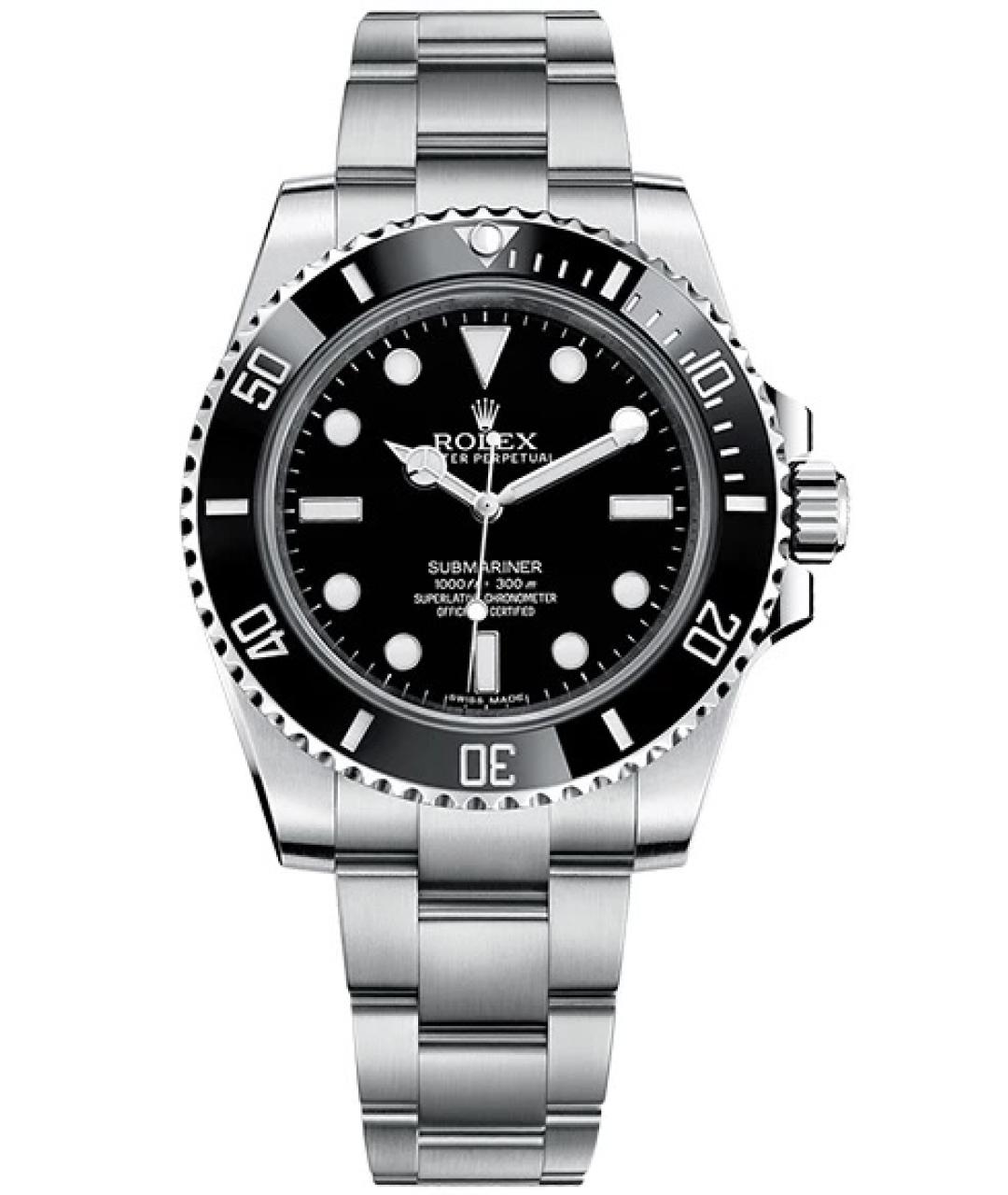 ROLEX Черные металлические часы, фото 1