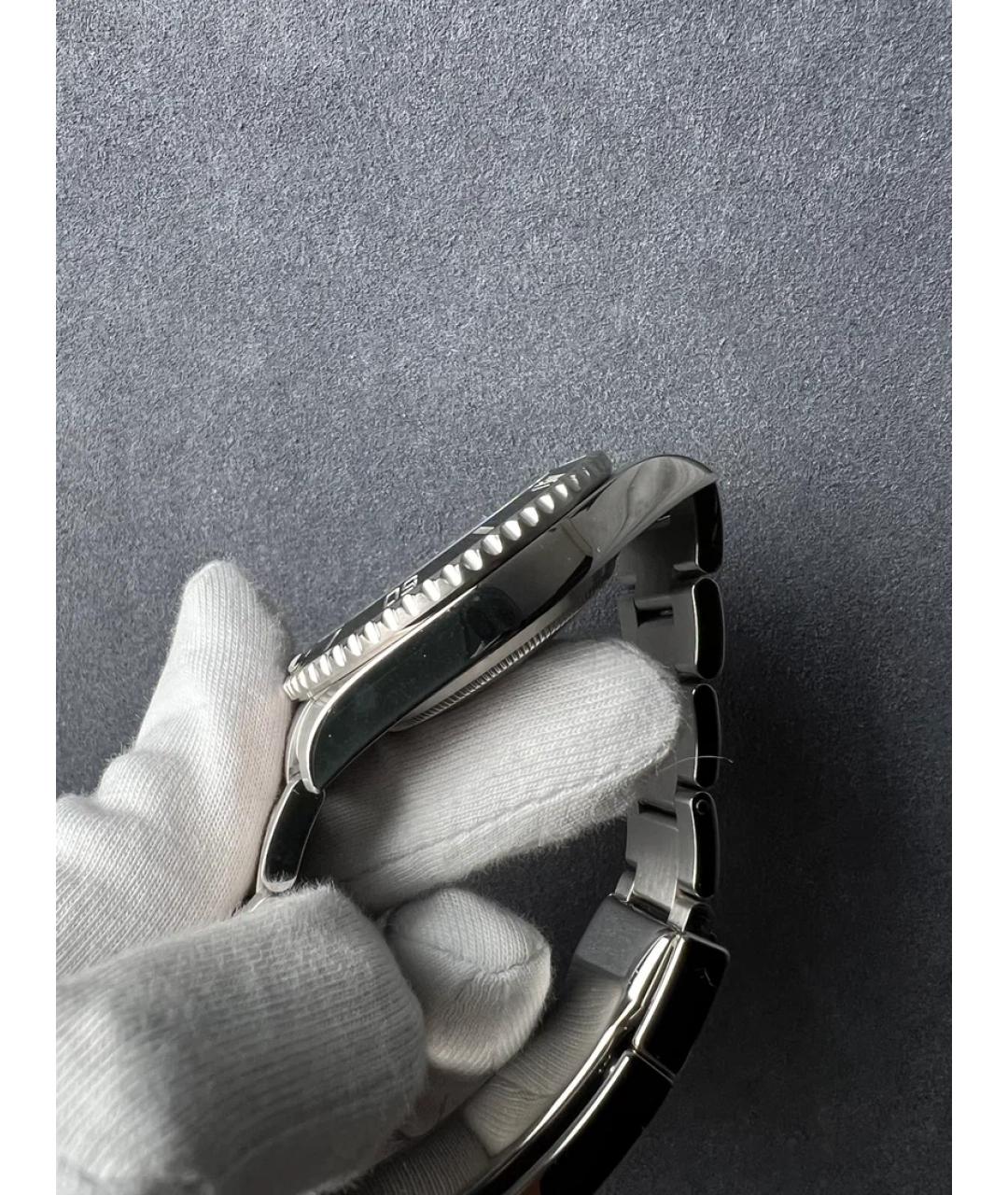 ROLEX Черные металлические часы, фото 4