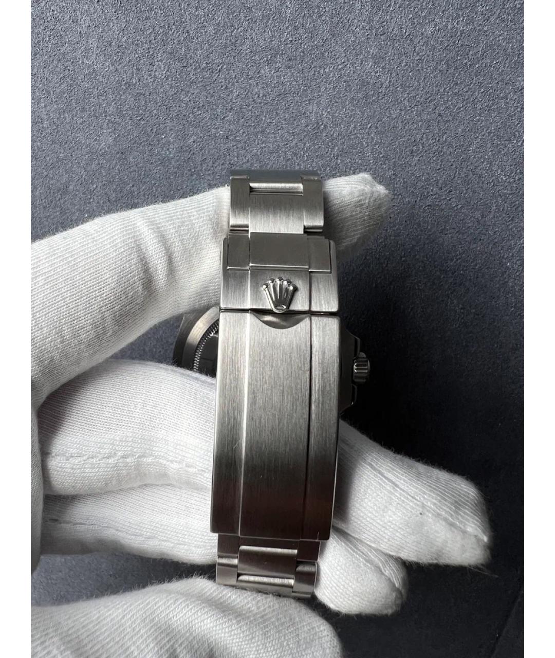 ROLEX Черные металлические часы, фото 6