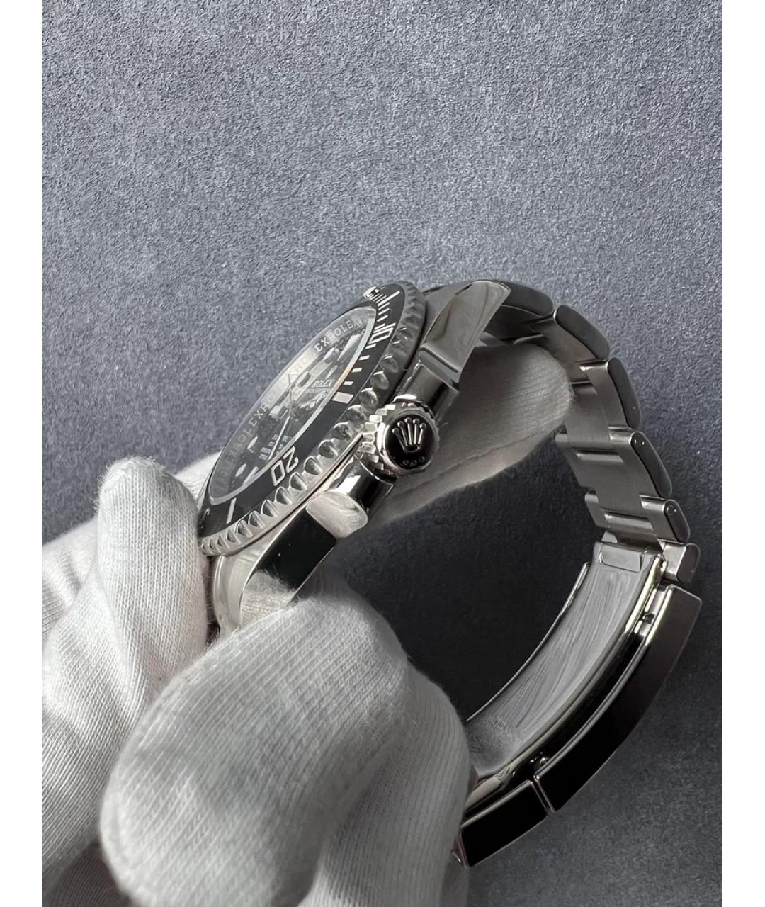 ROLEX Черные металлические часы, фото 3