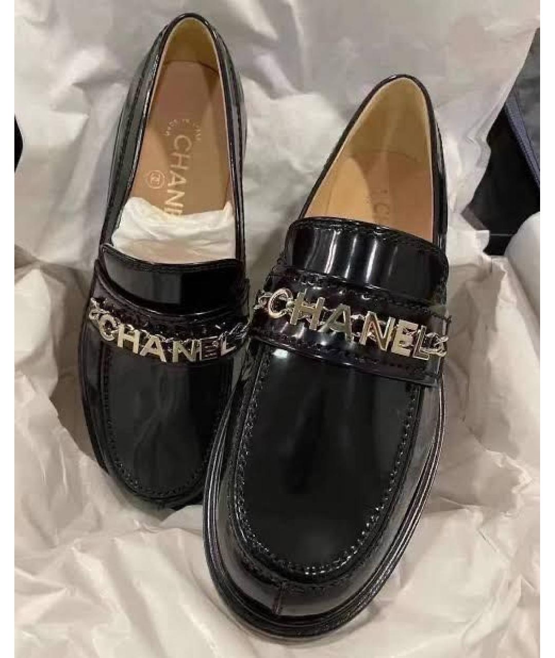 CHANEL Черные лоферы из лакированной кожи, фото 3