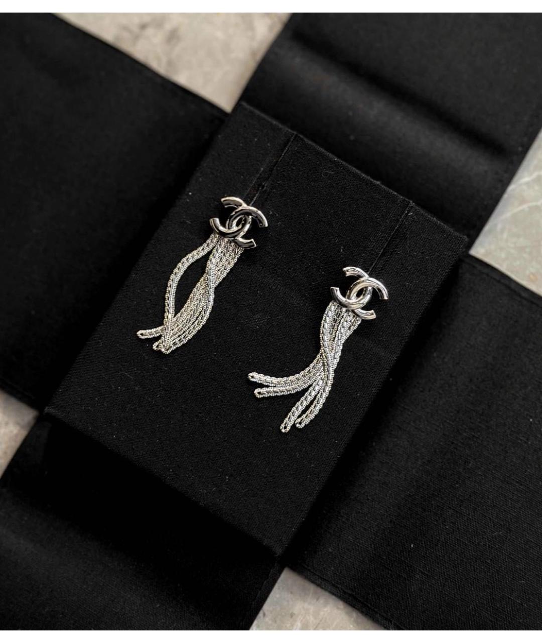 CHANEL Серебряные металлические серьги, фото 2