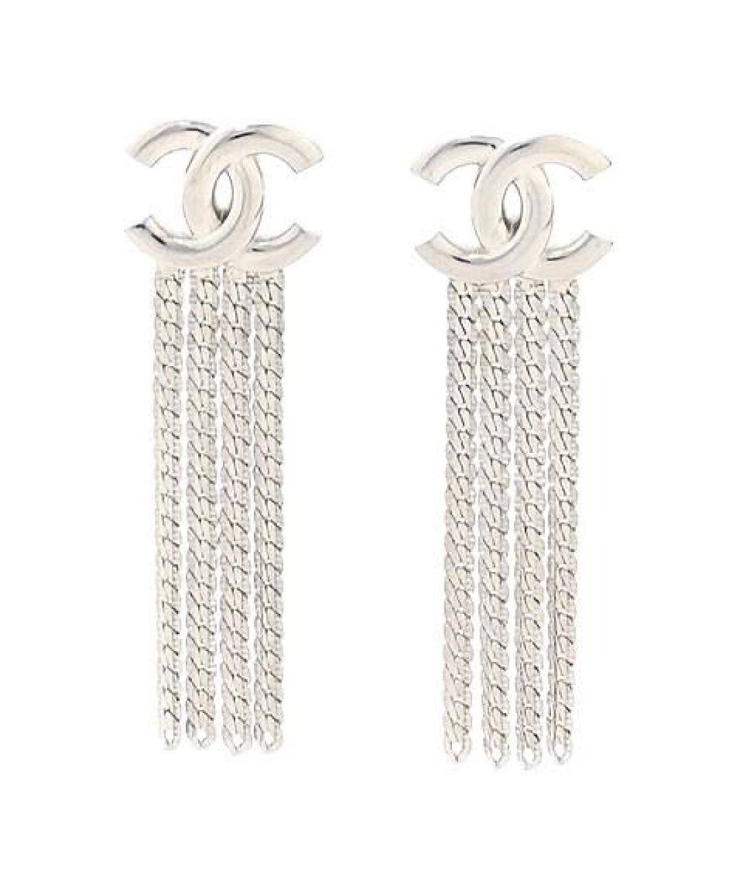 CHANEL Серебряные металлические серьги, фото 1
