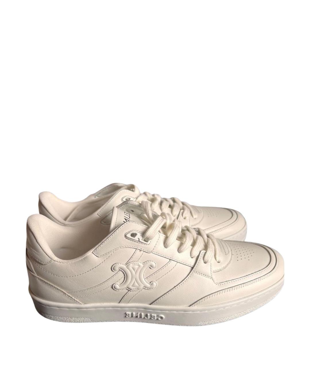 CELINE Бежевые кожаные кеды, фото 1