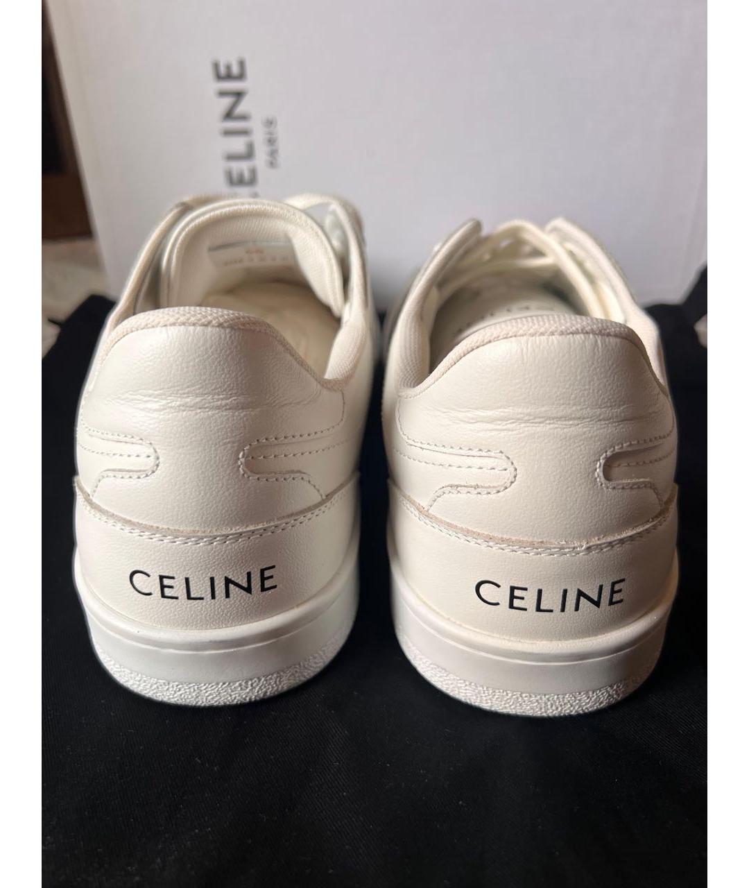 CELINE Бежевые кожаные кеды, фото 4